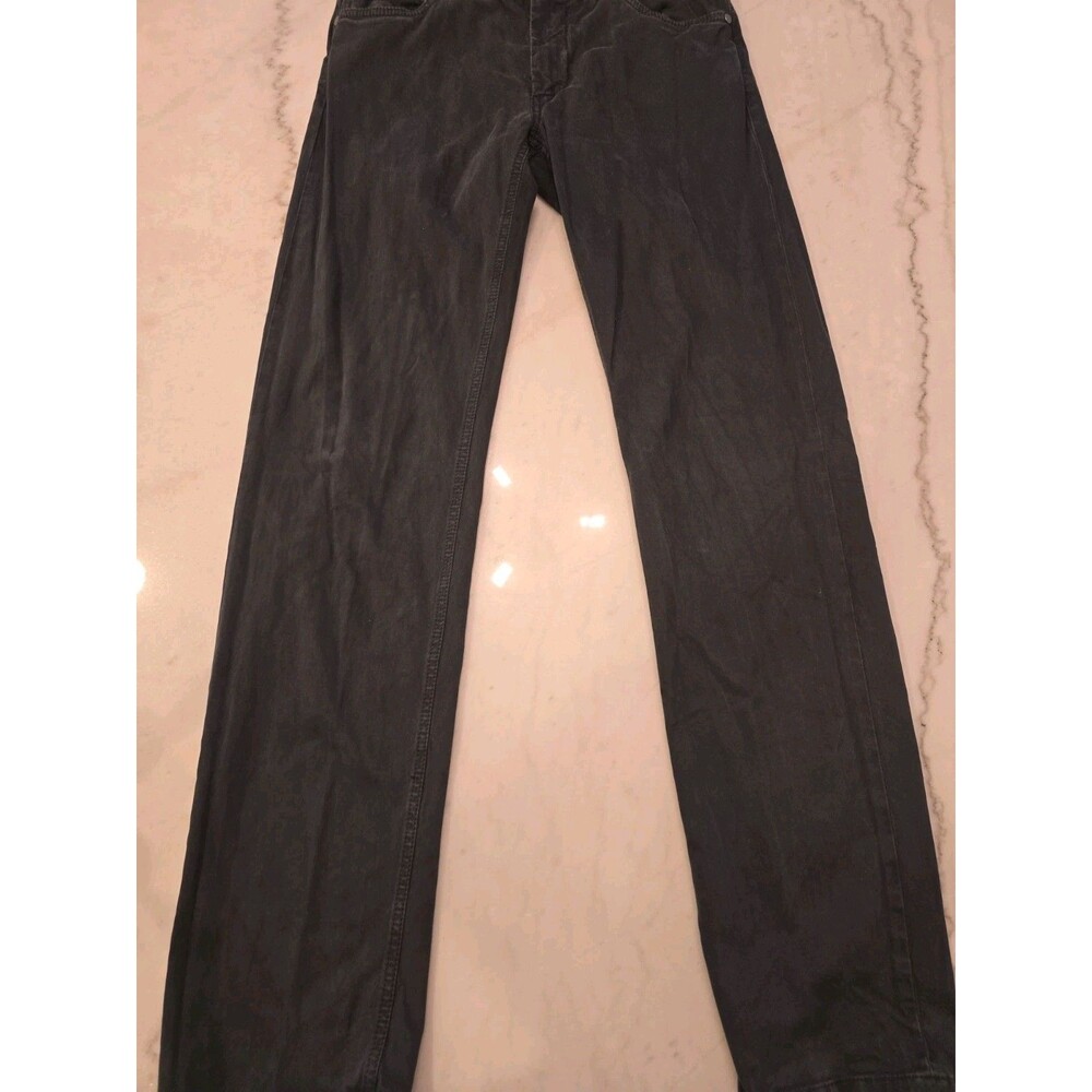 Saks Fifth Avenue Mens 34x33 Black Cotton Pants Made In Italy F14PTR01